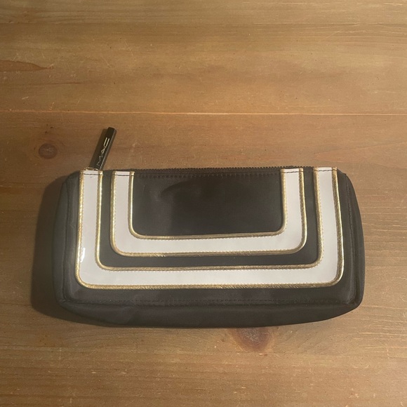 Black/White and gold Layered cosmetic bag - Picture 1 of 5